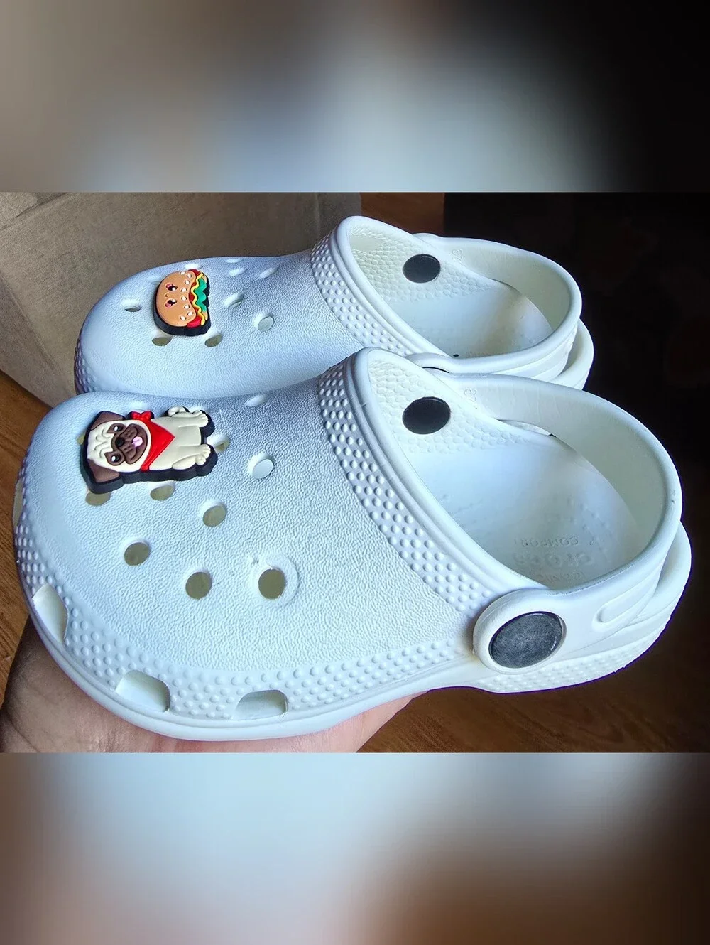 Sz 8 Toddler Kids CROCS CLASSIC White Clogs